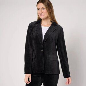 Studio Park x Shawn Killinger Velveteen Blazer-Black-Medium-NEW-A626658